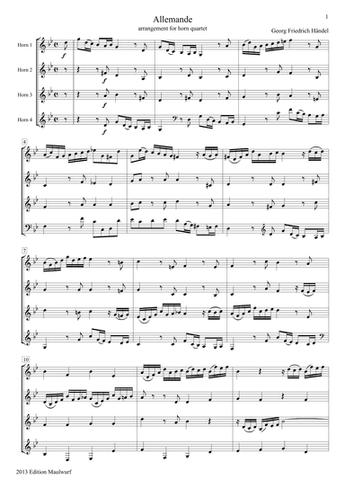Allemande (arr. Edition Maulwurf)