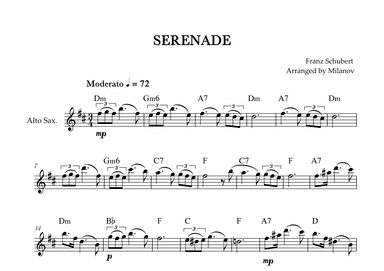 Serenade | Schubert | Alto Sax | Chords (arr. Milanov)
