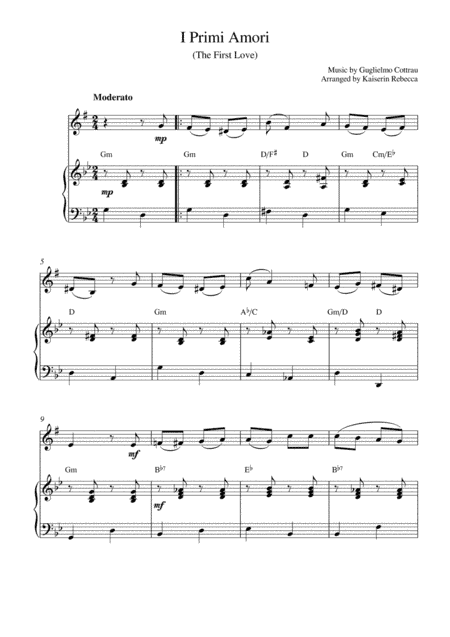 I Primi Amori (The First Love) (arr. Kaiserin Rebecca)