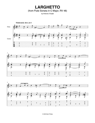 Larghetto (from Flute Sonata in C Major, RV 48) (arr. Mark Phillips)