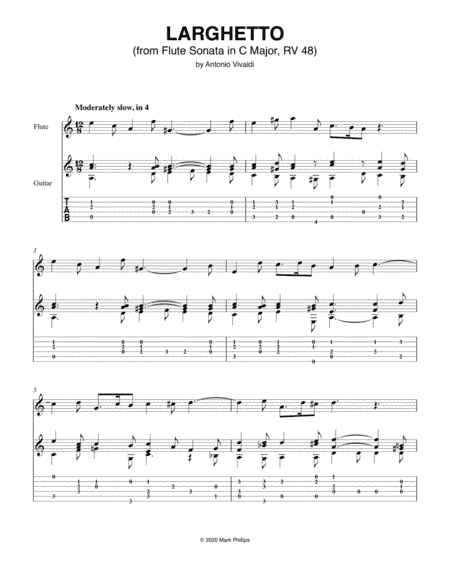 Larghetto (from Flute Sonata in C Major, RV 48) (arr. Mark Phillips)