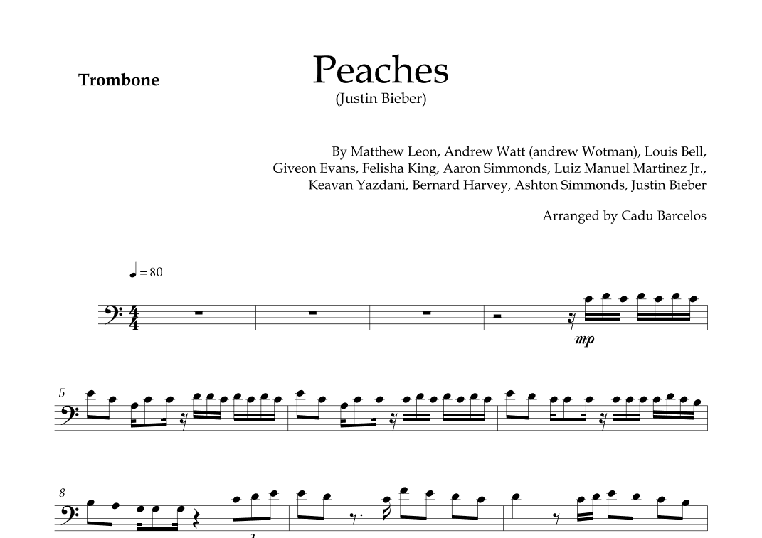 Peaches (arr. Cadu Barcelos)