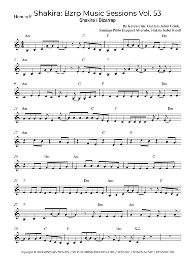Shakira: Bzrp Music Sessions Vol. 53 (arr. Alex Nunes Rodrigues)