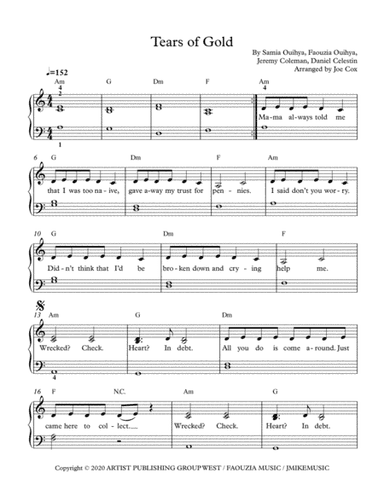 Tears Of Gold (arr. Joe Cox)