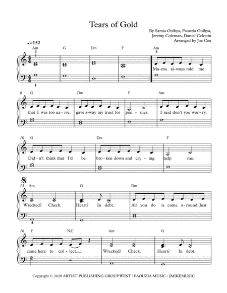 Tears Of Gold (arr. Joe Cox)