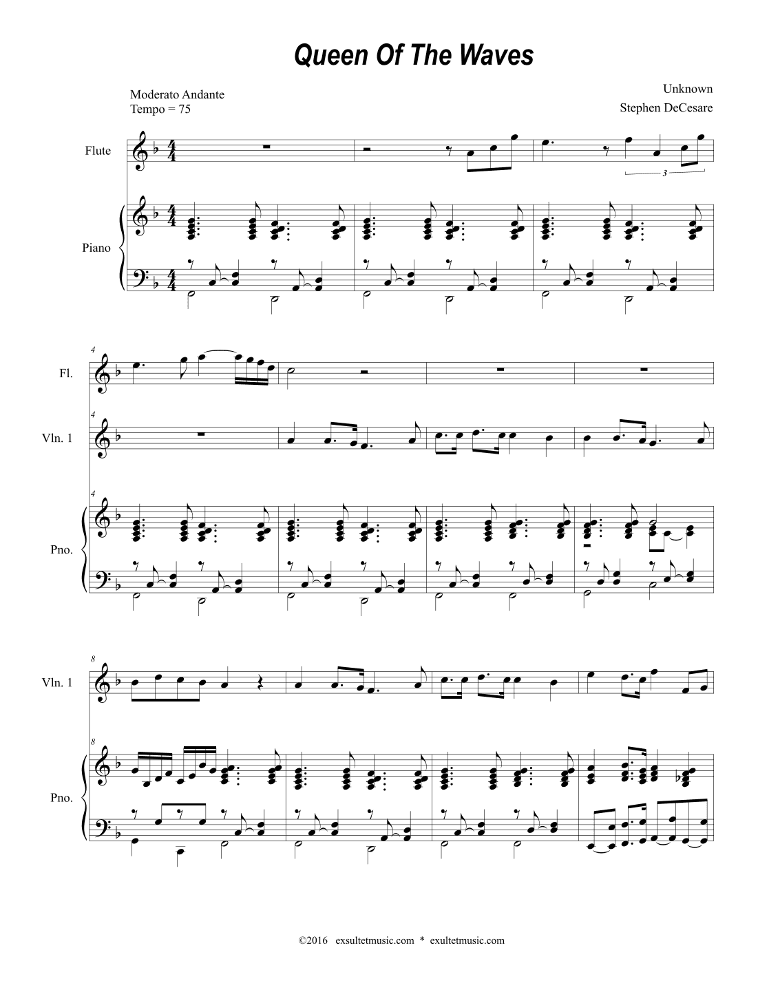 Queen Of The Waves (String Orchestra and Piano) (arr. Stephen DeCesare)