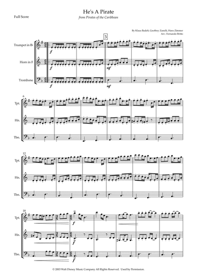 He's A Pirate (arr. Fernando Britto)