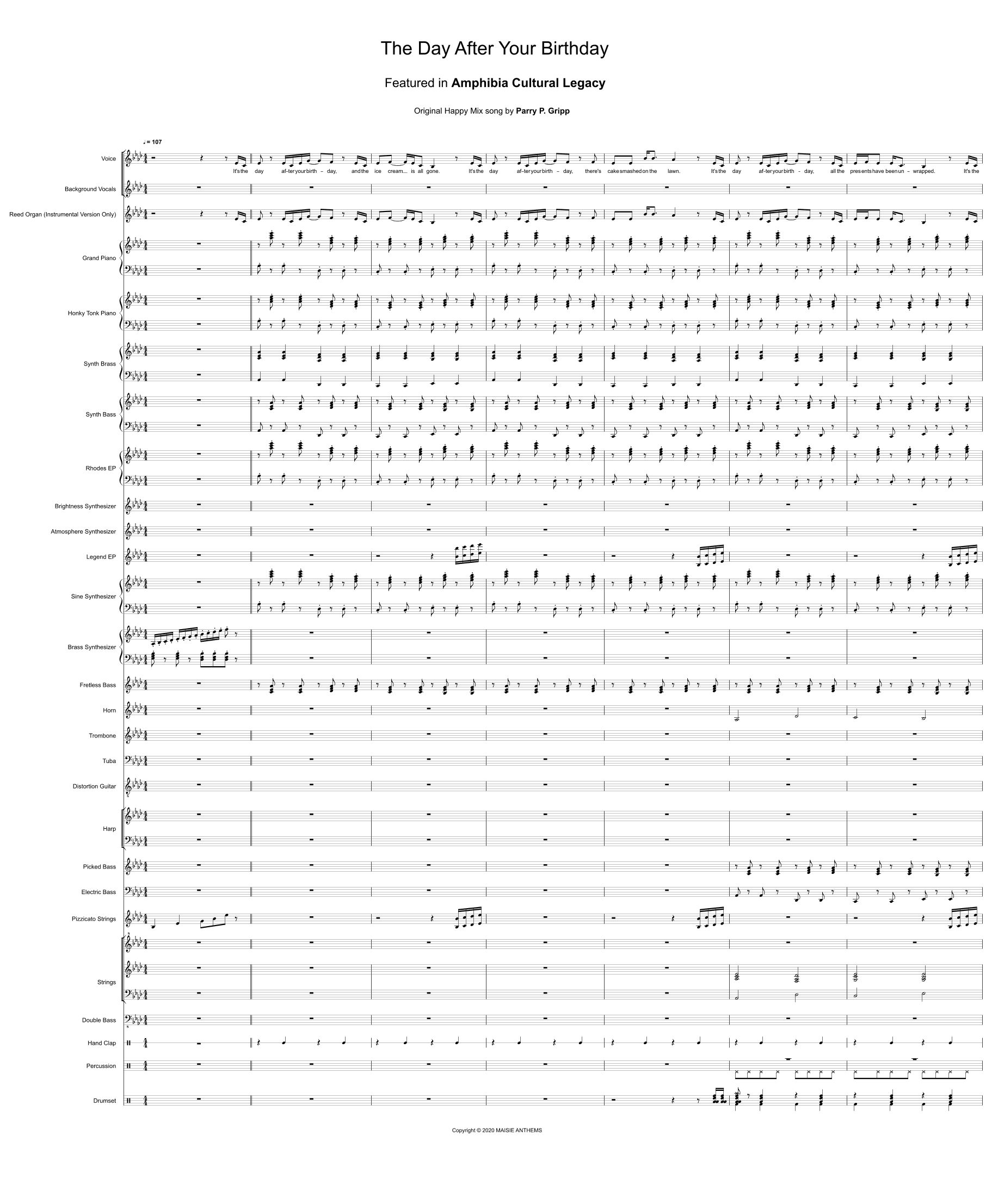 The Day After Your Birthday (arr. Amphibia Cultural Legacy)