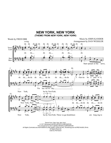 Theme From "new York, New York" (arr. Dan Wessler)