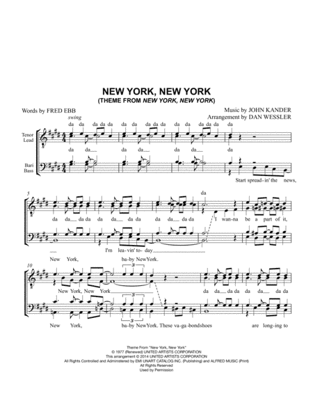 Theme From "new York, New York" (arr. Dan Wessler)