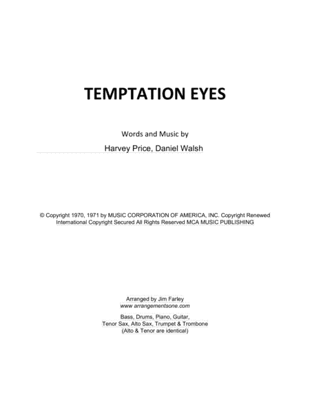 Temptation Eyes (arr. Jim Farley)
