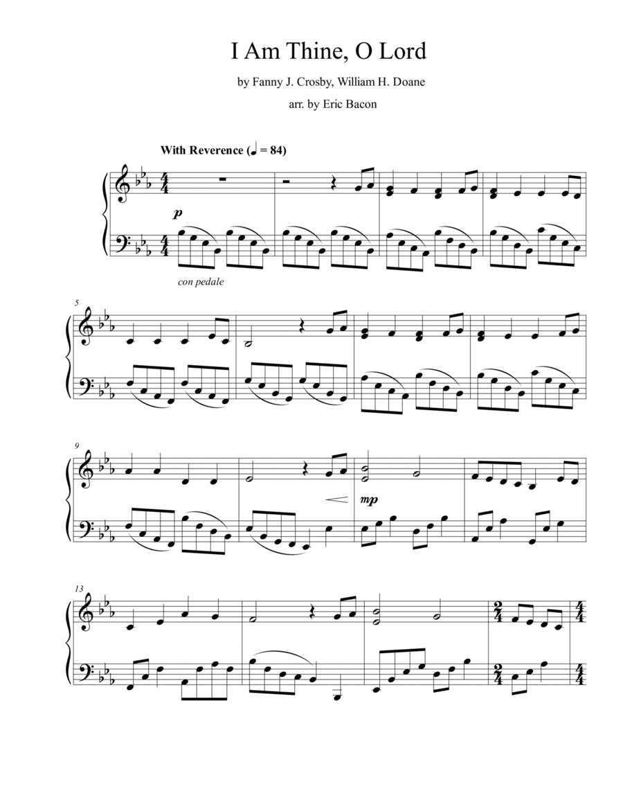 I Am Thine, O Lord (arr. Eric Bacon)