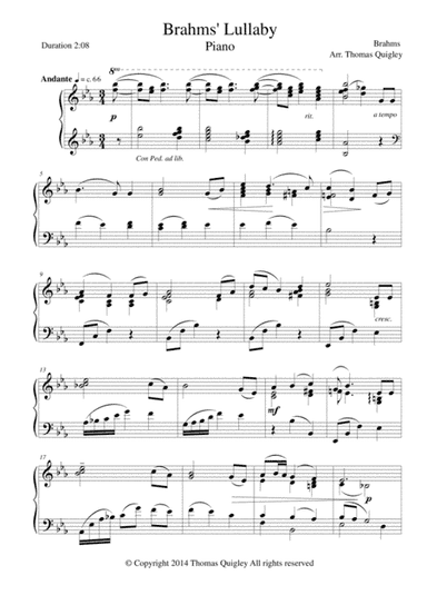 Brahms' Lullaby (arr. Thomas Quigley)