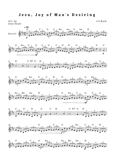 Jesu, Joy of Man's Desiring (arr. Jean Szulc)