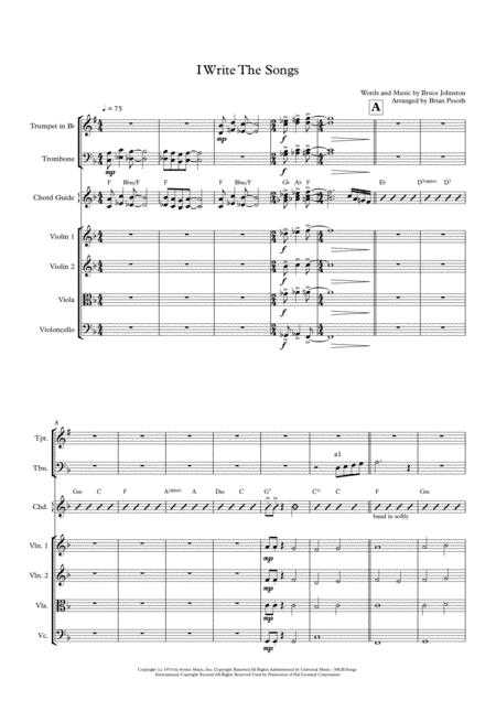 I Write The Songs (arr. Brian Pesoth)