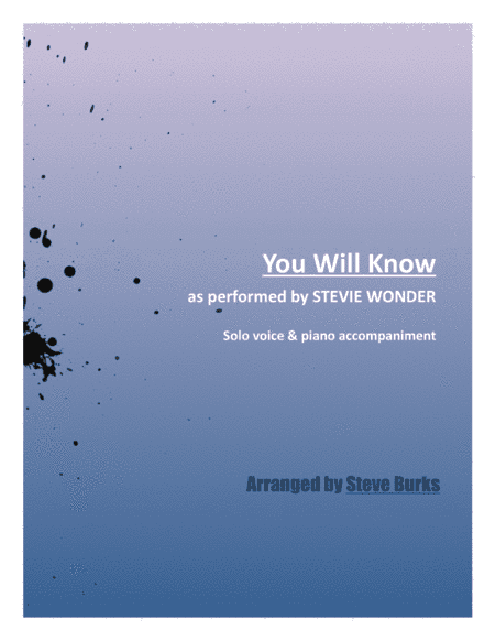 You Will Know (arr. Steve Burks)