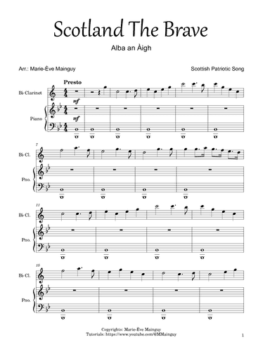 Scotland The Brave (arr. Marie-Ève Mainguy)