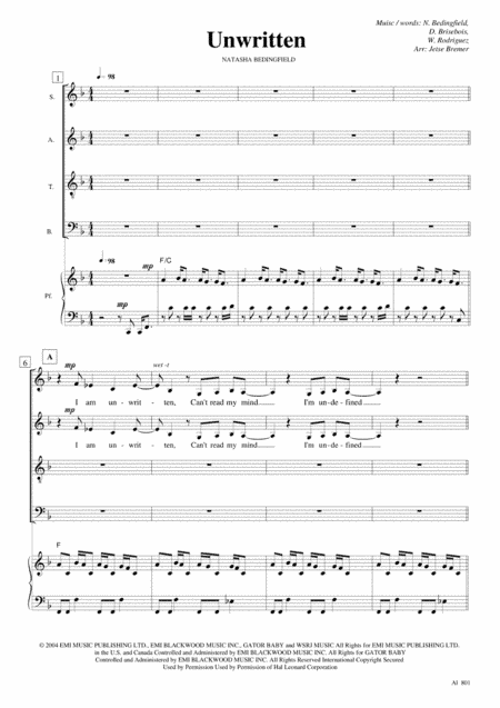 Unwritten (arr. Jetse Bremer)