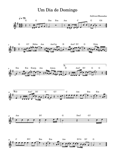 Como Un Dia De Domingo (um Dia De Domingo) (arr. Carlos Oliveira Publishing)