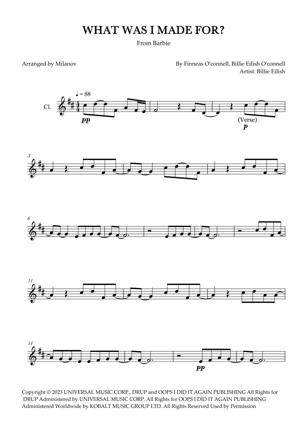 What Was I Made For? (arr. Milanov)