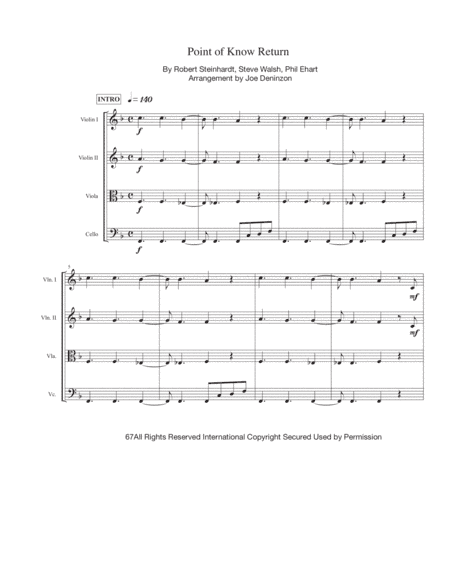Point Of Know Return (arr. Joe Deninzon)