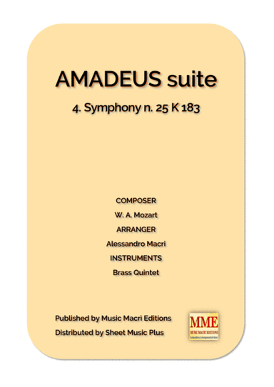 AMADEUS suite - 4. Symphony n. 25 K 183 (arr. Alessandro Macrì)