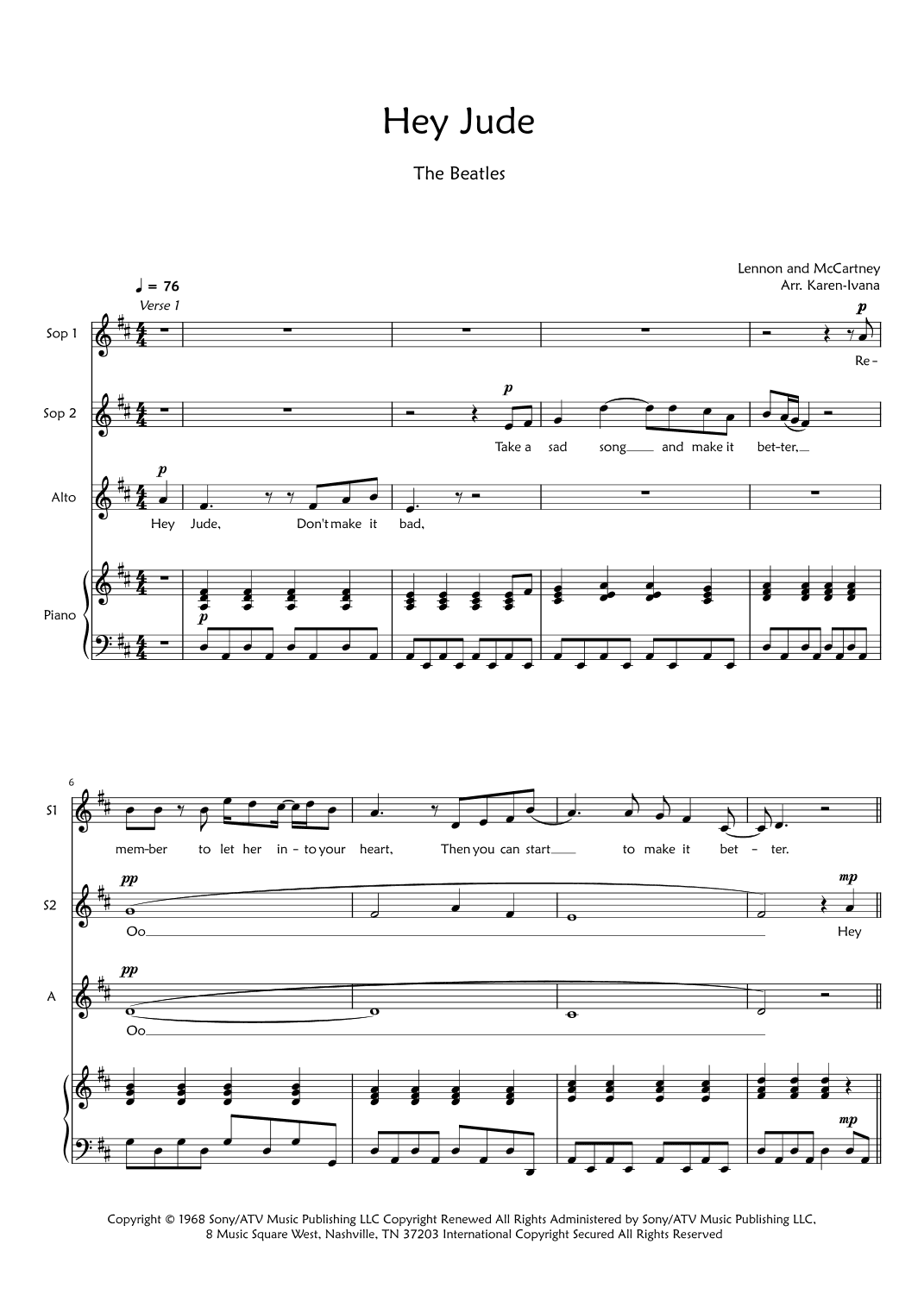 Hey Jude (arr. Karen Ivana)