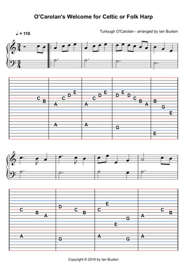 O'Carolan's Welcome for Celtic or Folk Harp (arr. Ian Buxton)