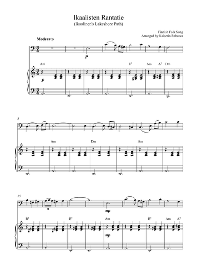 Ikaalisten Rantatie (Ikaalinen's Lakeshore Path) (arr. Kaiserin Rebecca)