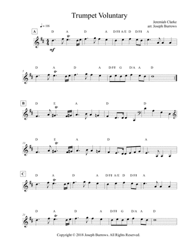 Trumpet Voluntary by Jeremiah Clarke - Guitar (arr. Joseph Burrows)