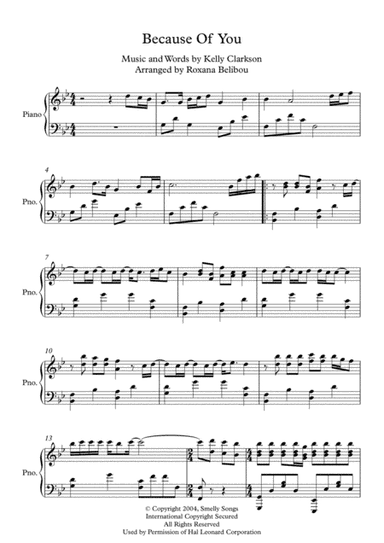 Because Of You (arr. Roxana Belibou)
