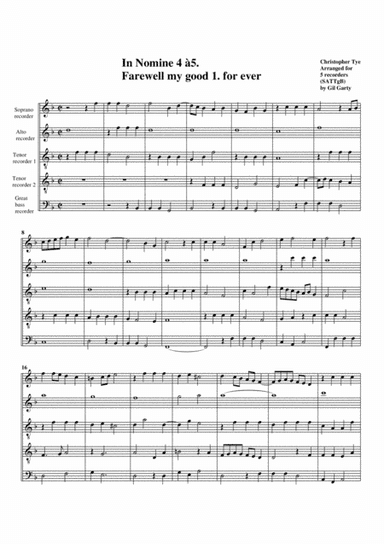 In Nomine no.4 a5 (arrangement for 5 recorders) (arr. Gil Garty)