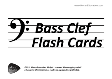 Bass Clef Flash Cards