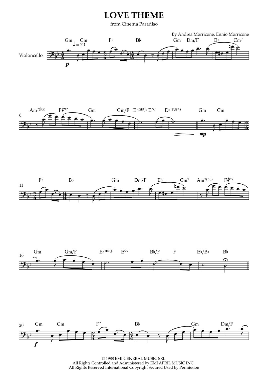 Love Theme (tema D'amore) (arr. Karen Gueiros)
