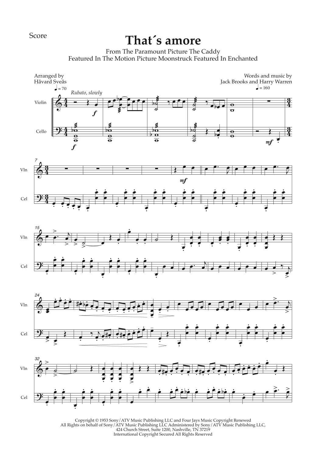 That's Amore (that's Love) (arr. Håvard Sveås)