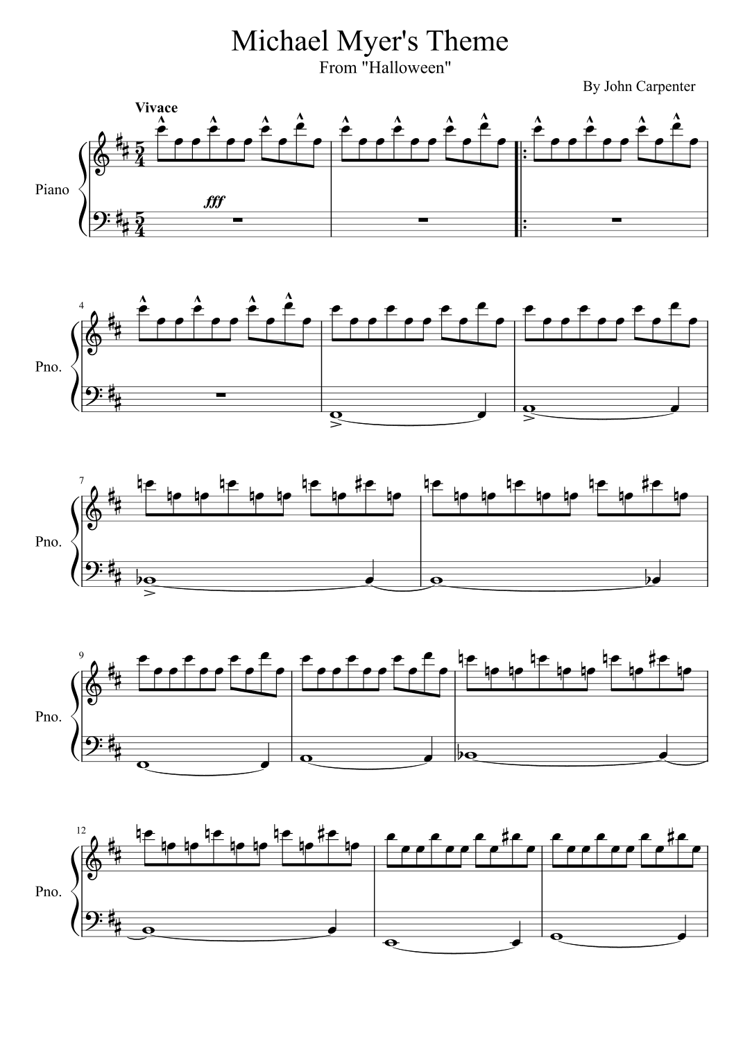 Halloween Theme (arr. poon)