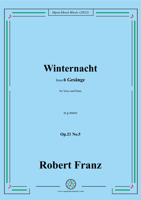 Franz-Winternacht,in g minor,Op.21 No.5,for Voice and Piano (arr. OSM Press)