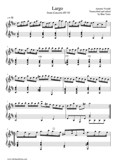 Largo from Concerto RV93 (Antonio Vivaldi) (arr. Blue Yates)
