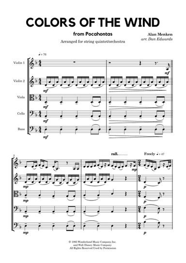 Colors Of The Wind (arr. Dan Edwards)