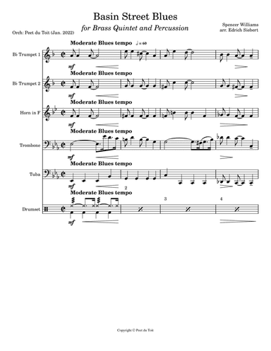 Basin Street Blues (arr. Edrich Siebert & Peet du Toit)