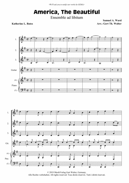 America, The Beautiful (arr. Gert Th. Walter)