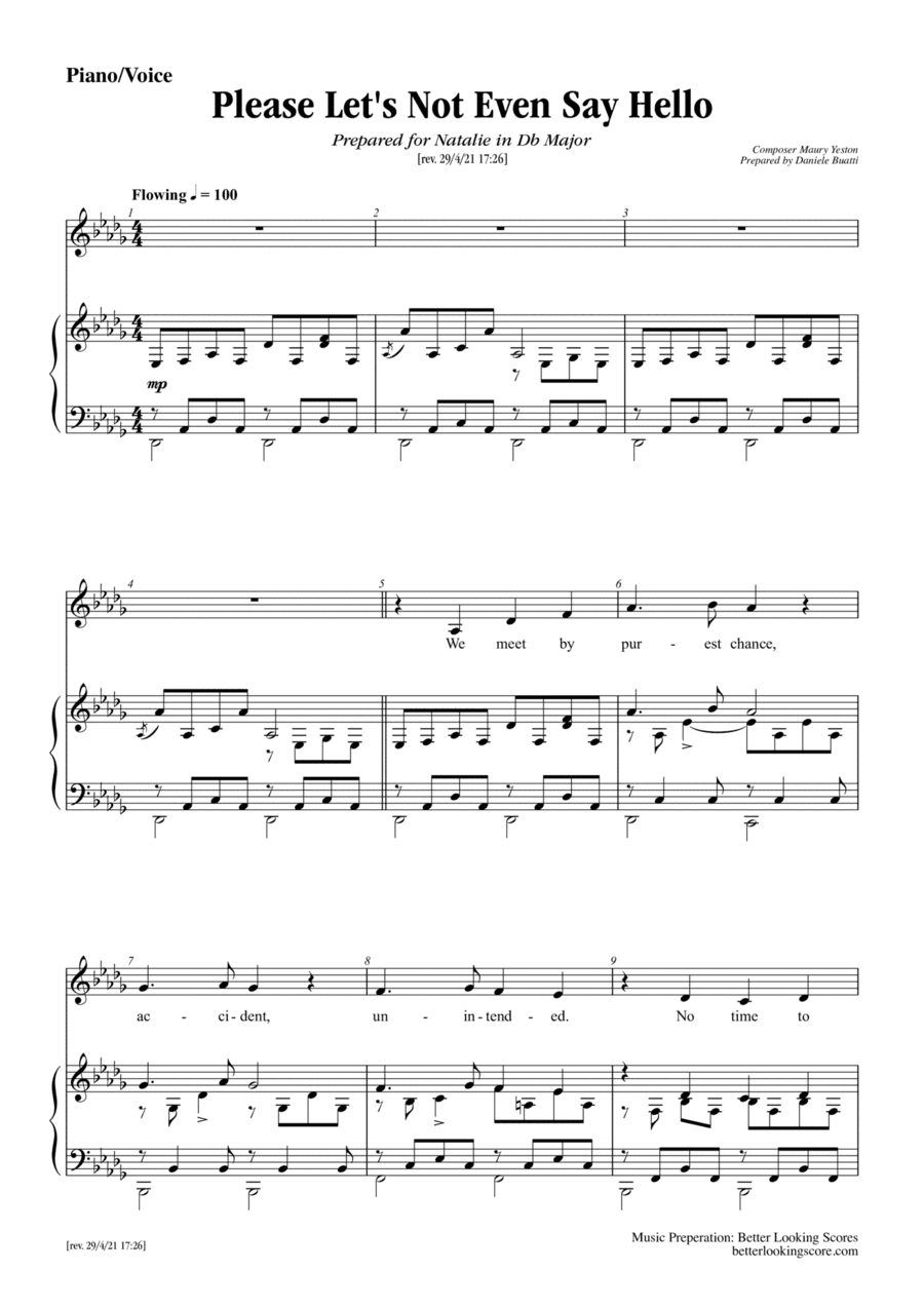 Please Let's Not Even Say Hello (arr. Daniele Buatti)