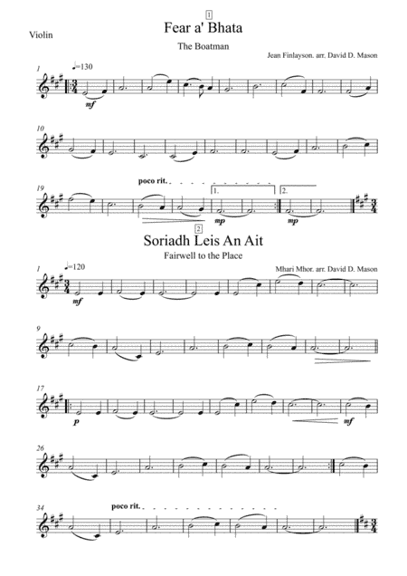5 Scottish Gaelic Airs for Violin and Piano (arr. David D. Mason)