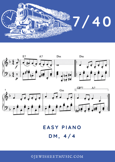 7/40. Traditional klezmer dance. Piano sheet music (arr. Rivka Sloboder)
