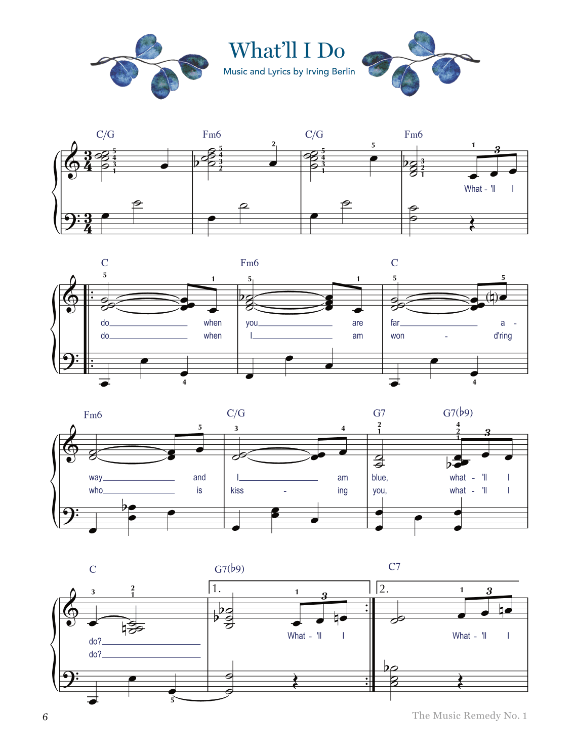 What'll I Do (arr. Gaili Schoen for TheMusicRemedy.com)