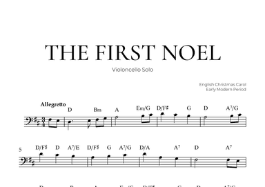 The First Noel (Violoncello Solo) - Christmas Carol (arr. Pedro Merendi)
