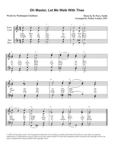 O Master Let Me Walk With Thee (arr. Walter Latzko)