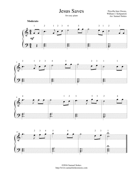 Jesus Saves - easy piano (arr. Samuel Stokes)