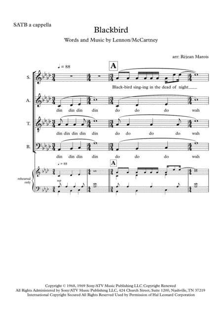Blackbird (arr. Réjean Marois)