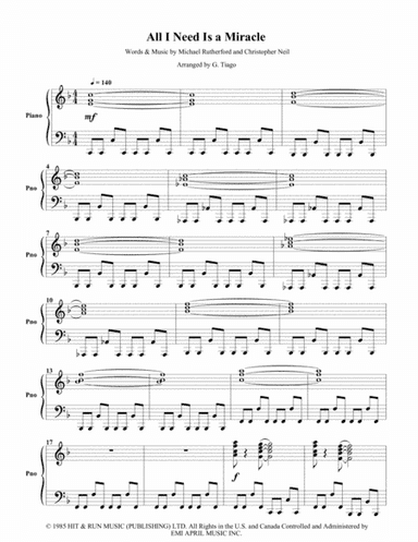 All I Need Is A Miracle (arr. G. Tiago)